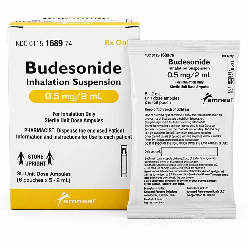 Budesonide Inhalation Suspension 0.5 mg / 2 mL, 30 Vilas Per Box by Amneal (RX)