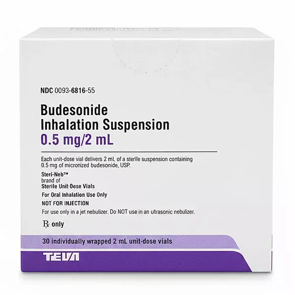 Budesonide Inhalation Suspension 0.5mg / 2 mL Single Unit-Dose Vials (Rx) 30 Individually wrapped
