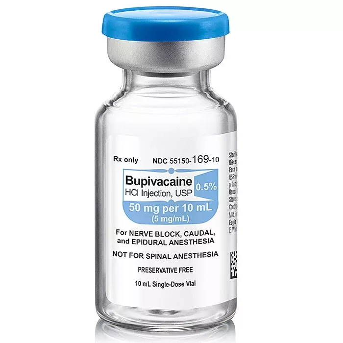 Bupivacaine 0.5% Injection 50 mg Per 10 ml x 25 Vials (Rx)