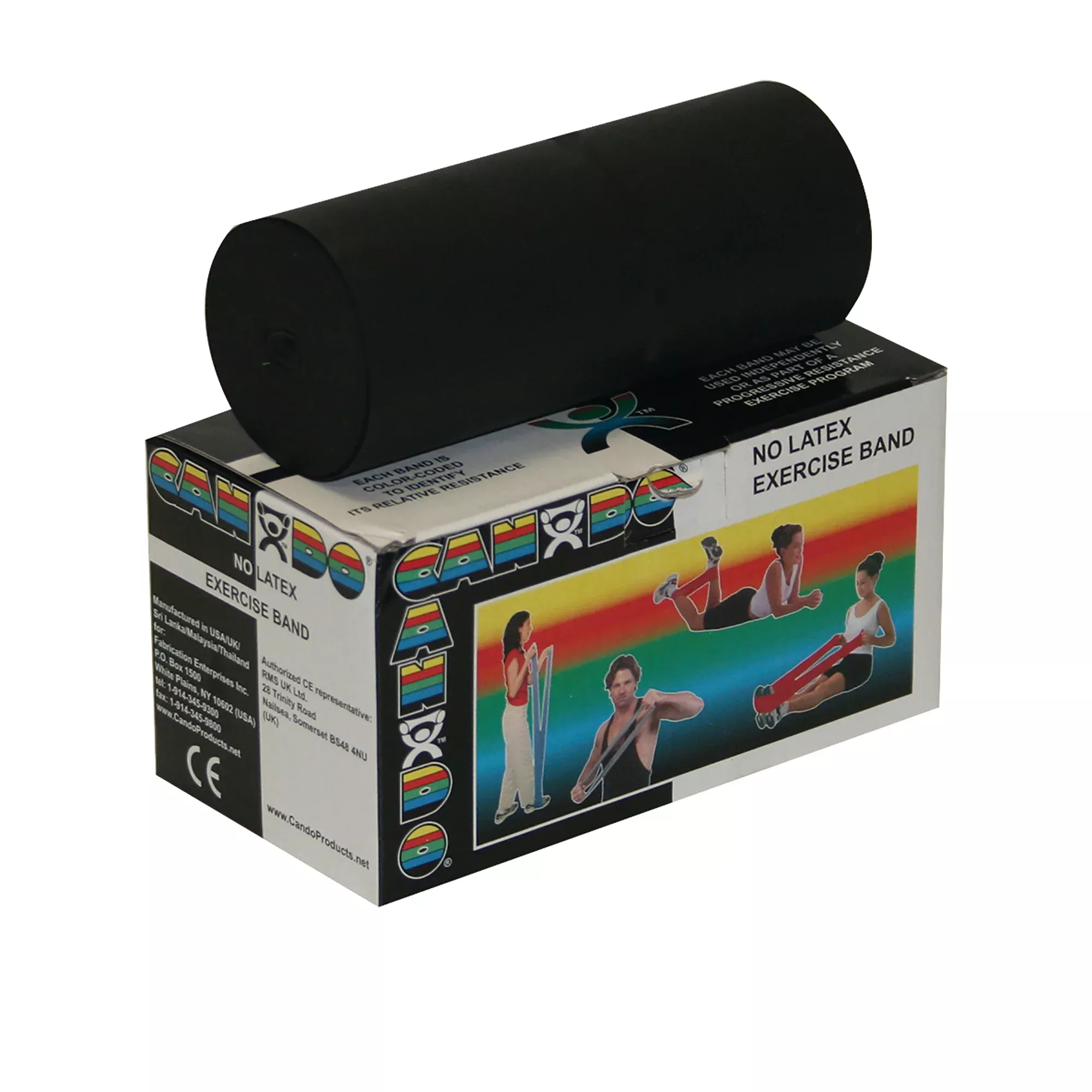 CanDo Exercise Resistance Band, Black, 5 Inch x 6 Yard, X-Heavy Resistance, 1 Each