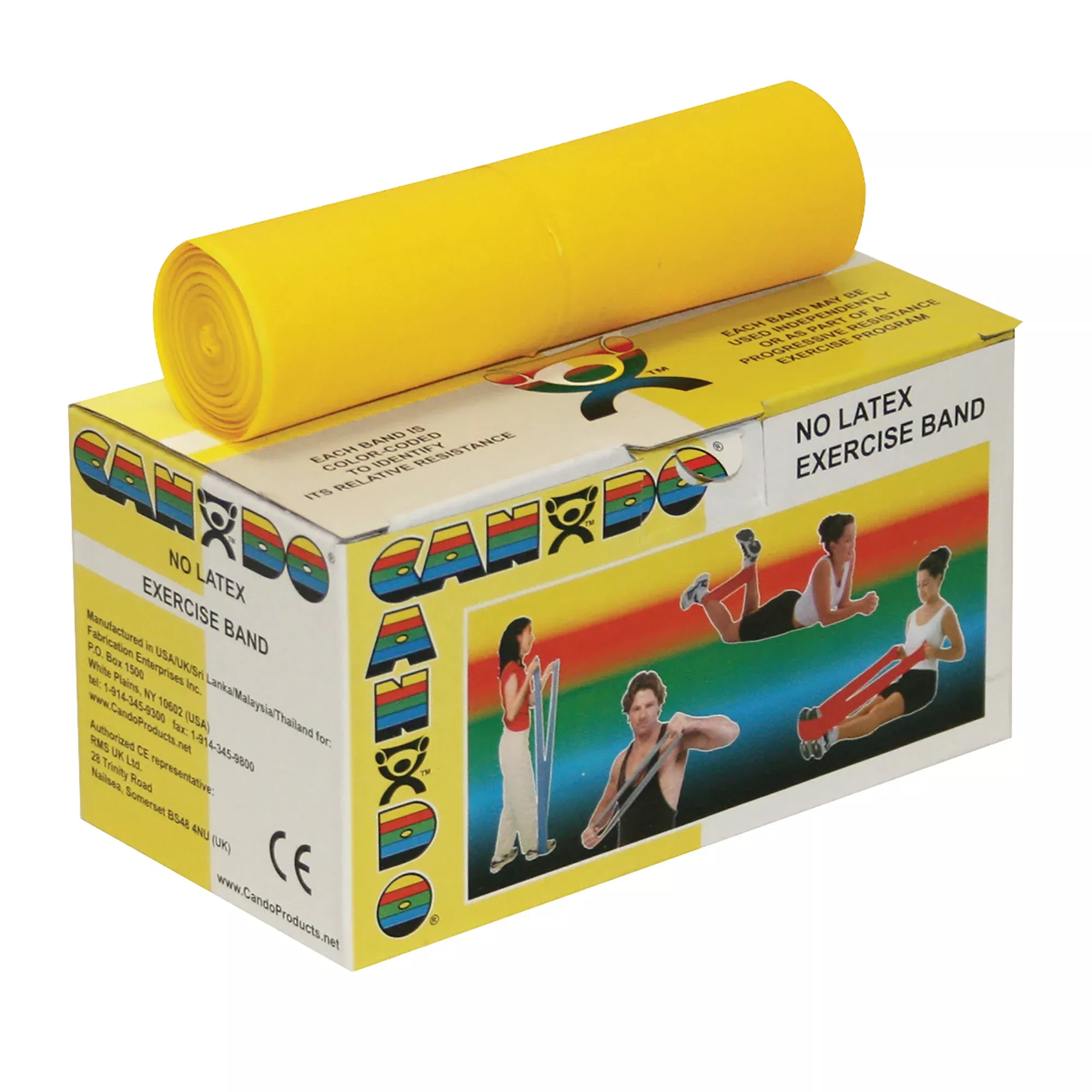 CanDo Exercise Resistance Band, Yellow, 5 Inch x 6 Yard, X-Light Resistance, 1 Each