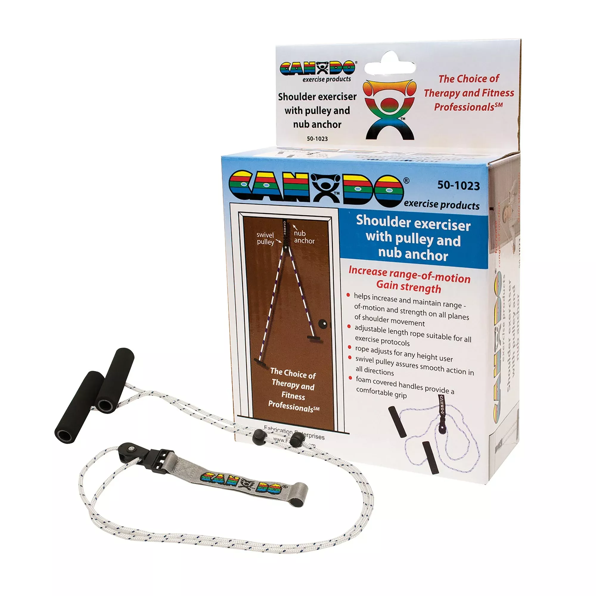 CanDo Overdoor Shoulder Single Pulley Exerciser with Door Strap, 1 Each