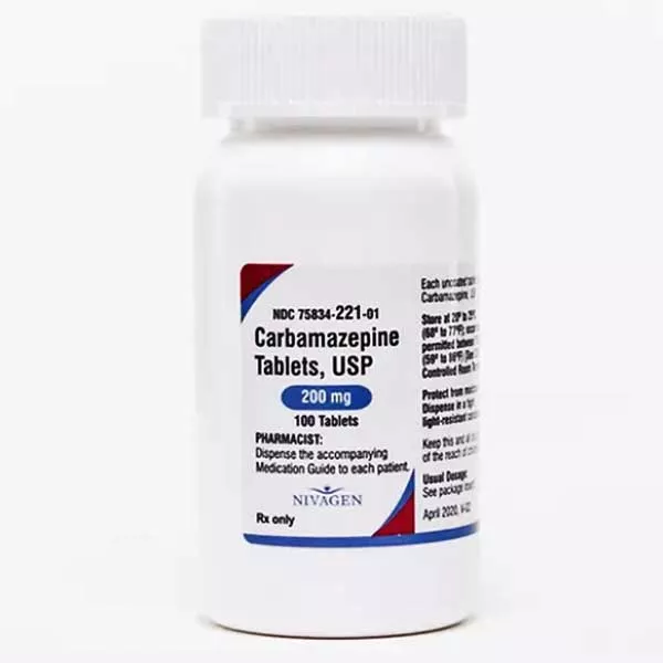 Carbamazepine 200mg Tablets 100 Count by Nivagen Pharmaceuticals (RX)