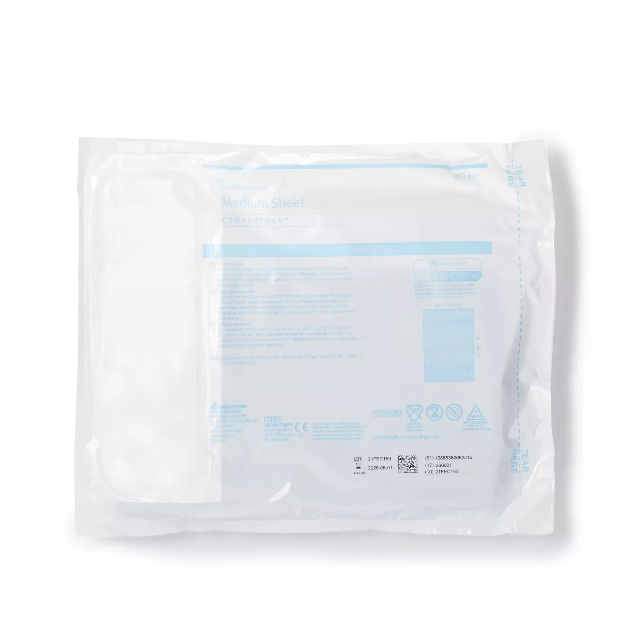 Cardinal Health Nonsterile Medium General Purpose Drape, 40 x 71 Inch, 1 Case of 20