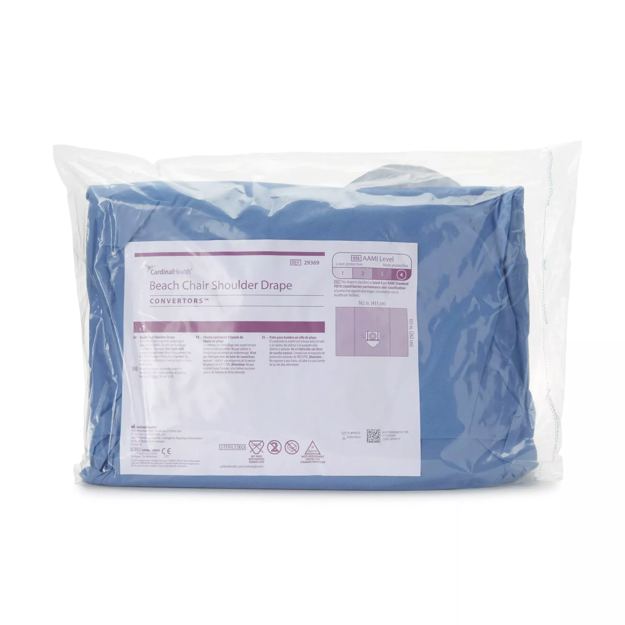 Cardinal Health Sterile Beach Chair Orthopedic Drape, 162 W x 103 L Inch, 1 Case of 5