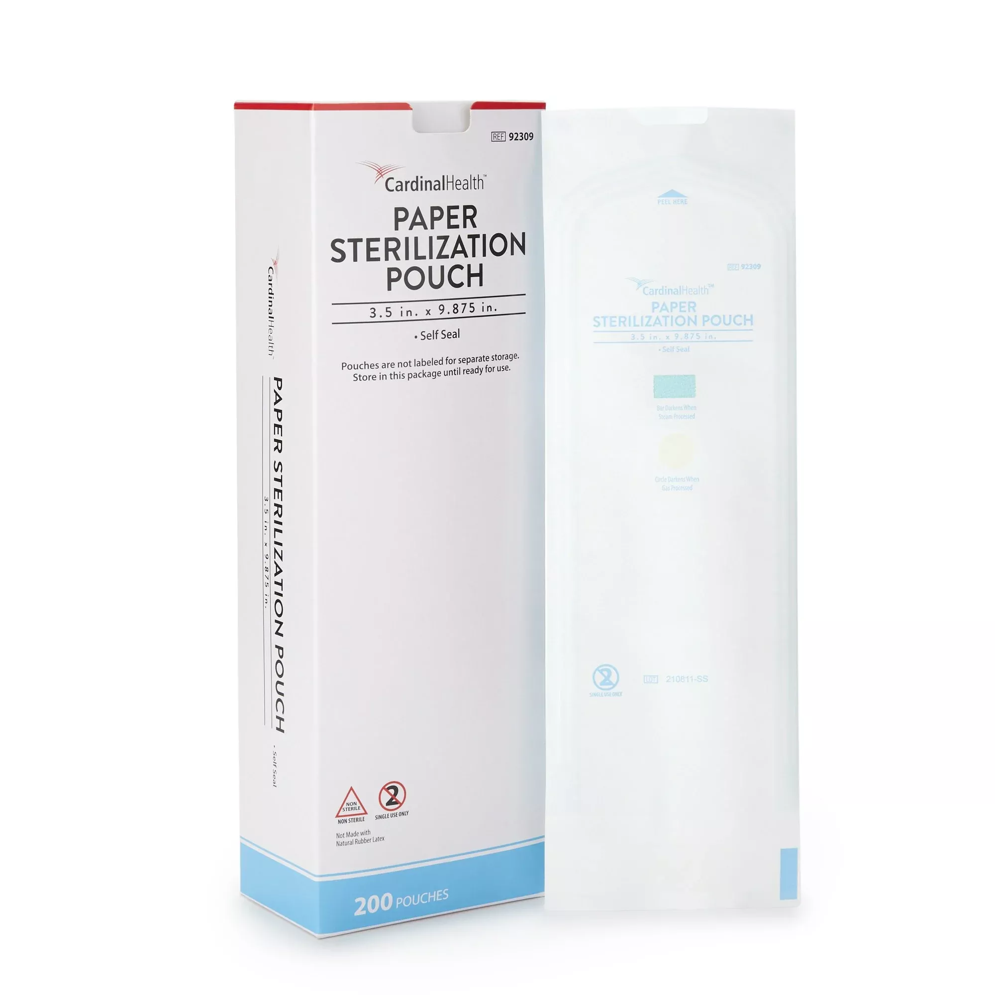 Cardinal Health™ Sterilization Pouch, 3½ x 9-7/8 Inch, 1 Pack of 200