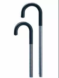 Carex Round Cane, Aluminum, 29 - 38 in., Adjustable, Silver, 1 Each