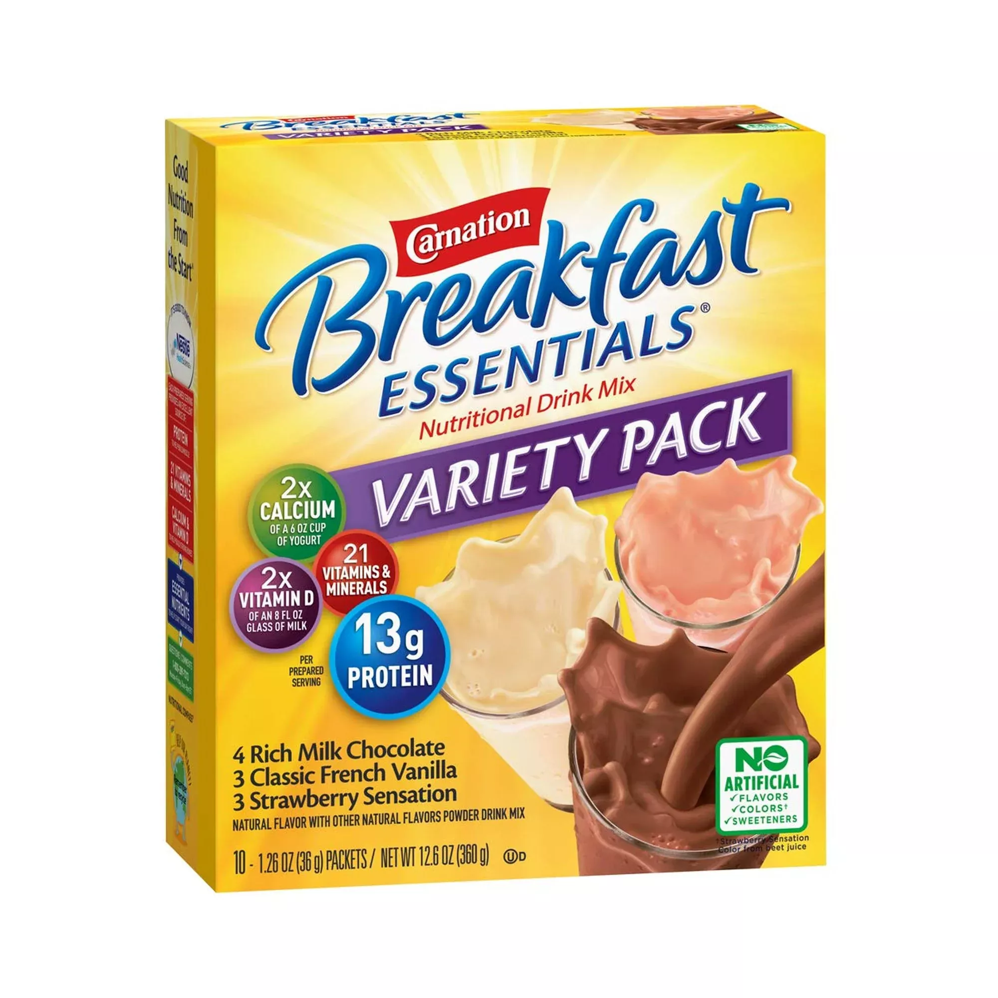 Carnation Breakfast Essentials Variety Oral Supplement, 1.26 oz. Packet, 1 Case of 6