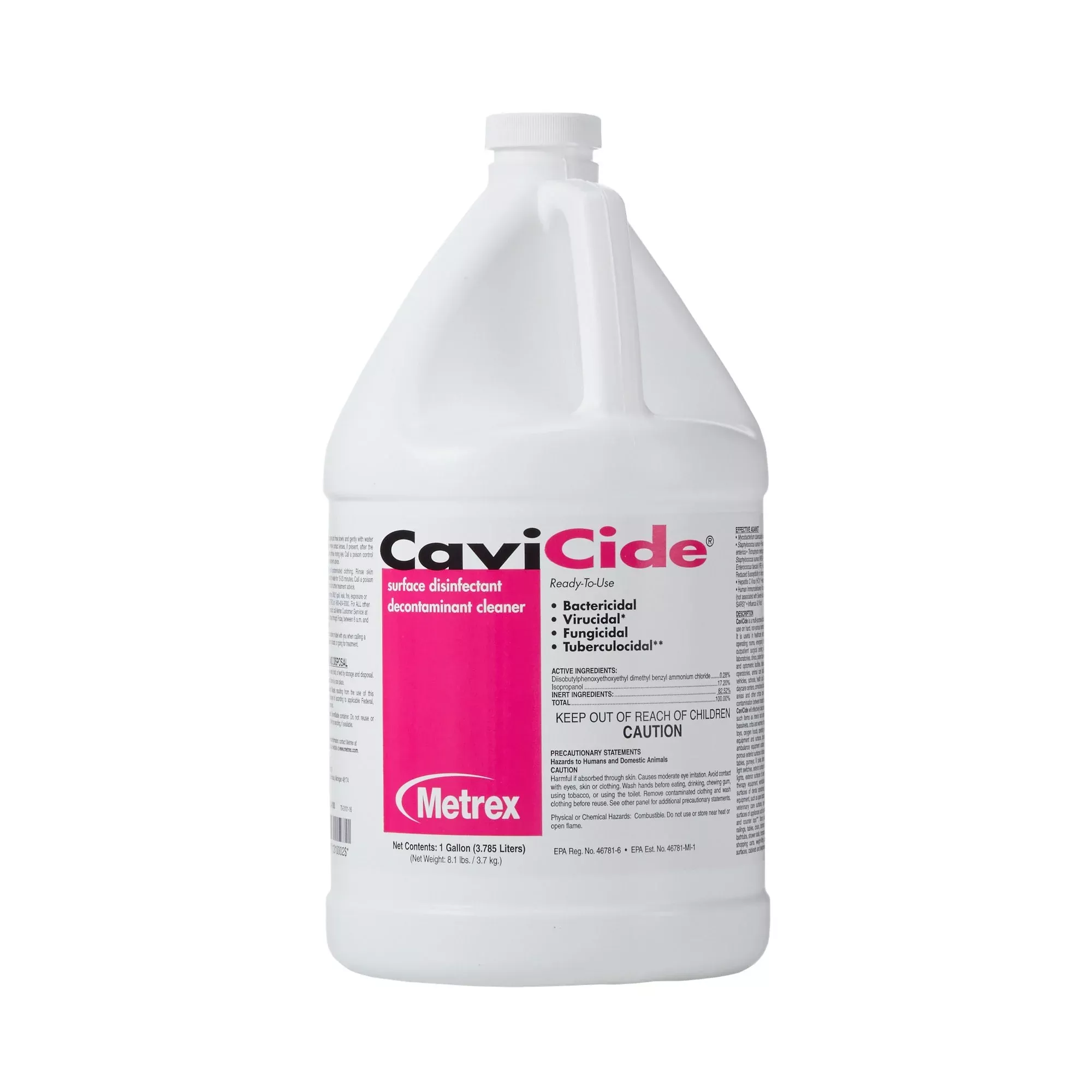 CaviCide Surface Disinfectant Cleaner, Alcohol Based, 1 Gal Jug, Non-Sterile, 1 Case of 4