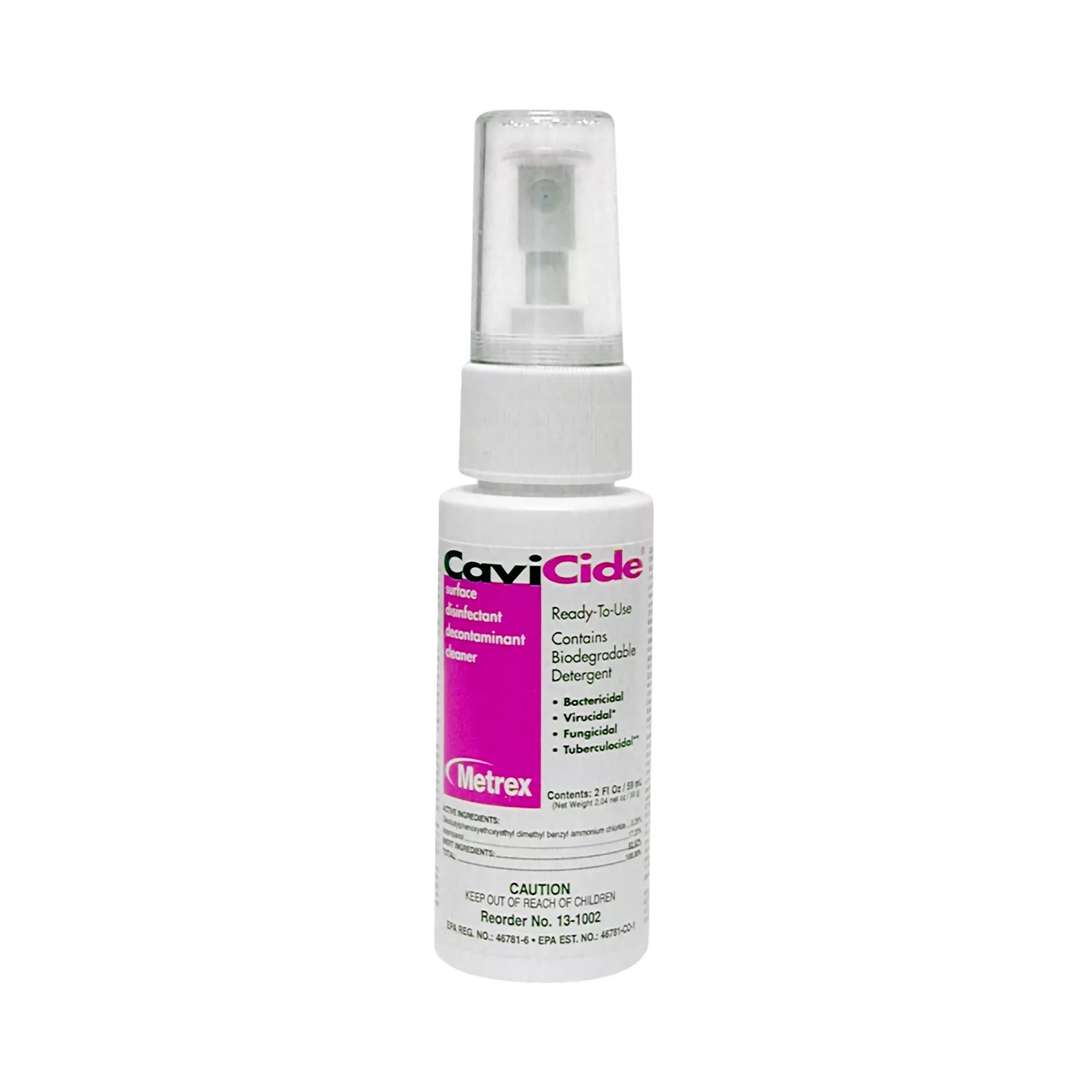 CaviCide Surface Disinfectant Cleaner, Alcohol-Based Liquid, Non-Sterile, 2 oz. Bottle, Alcohol Scent, 1 Case of 48