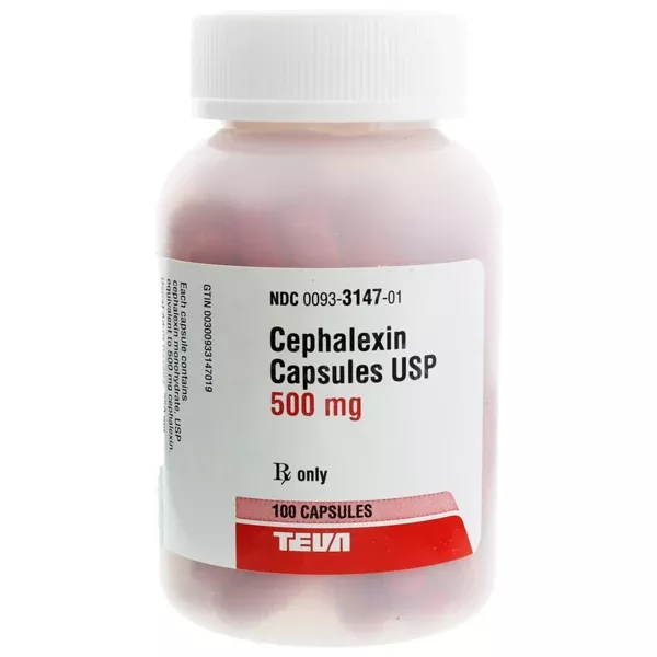 Cephalexin 500 mg Capsules 100 Per Bottle by Teva (RX)