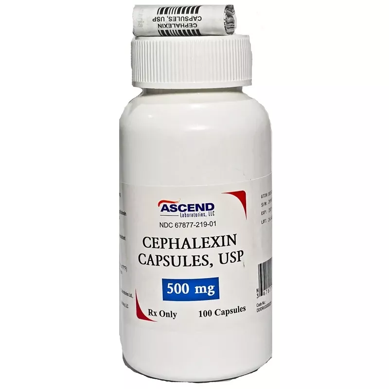 Cephalexin Capsules 500 mg Antibiotic Medicine by Ascend (RX)