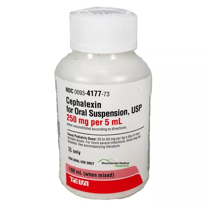Cephalexin Monohydrate Oral Solution 250 mg/mL, Mixed Berry Flavor (RX)