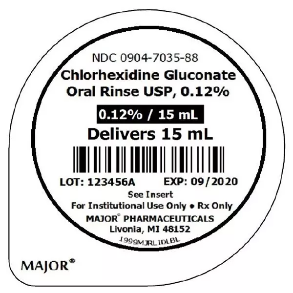 Chlorhexidine Gluconate Oral Rinse 0.12% by Major 15 mL x 40/Case (RX)