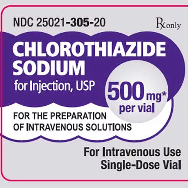 Chlorothiazide Sodium injection 500 mg Powder Vial (RX)