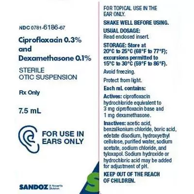 Ciprofloxacin 0.3% and Dexamethasone 0.1% Ear Drops OTIC Suspension, Sterile 15 mL (RX)