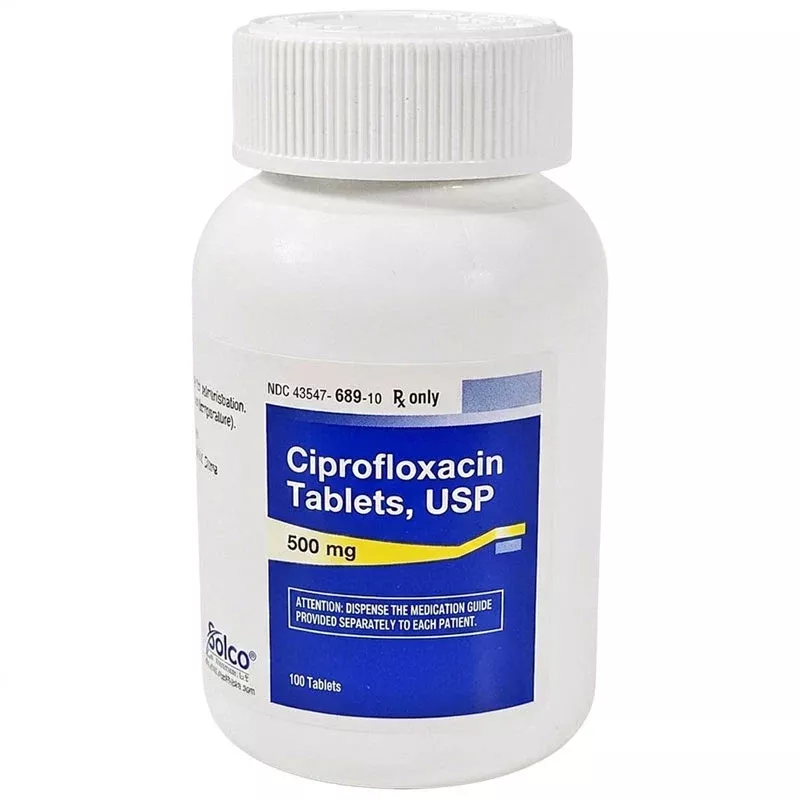 Ciprofloxacin 500mg Tablets USP 100 Count (RX)