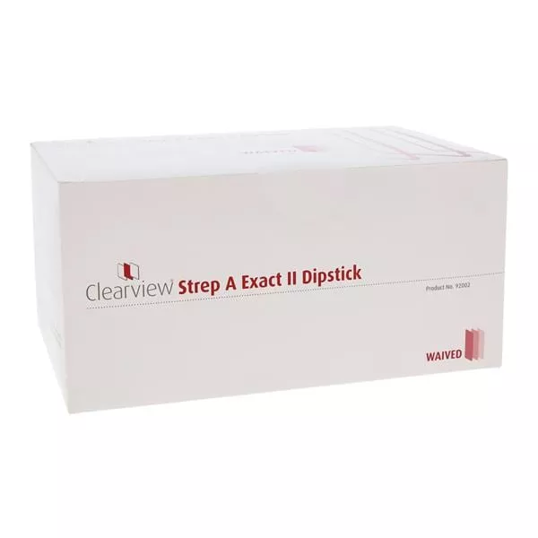 Clearview Strep A Exact II Dipstick Test Kit, Throat Swabs Sample, CLIA Waived by Abbott Rapid Dx North America 30 Tests