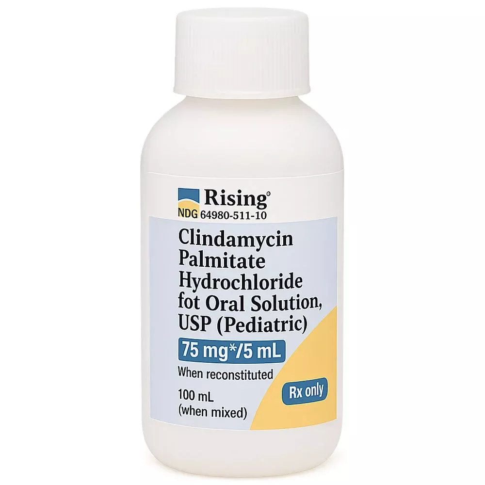 Clindamycin Palmitate Hydrochloride Oral Solution (Pediatric) 75 mg/5 mL when Reconstituted 100 mL (RX)