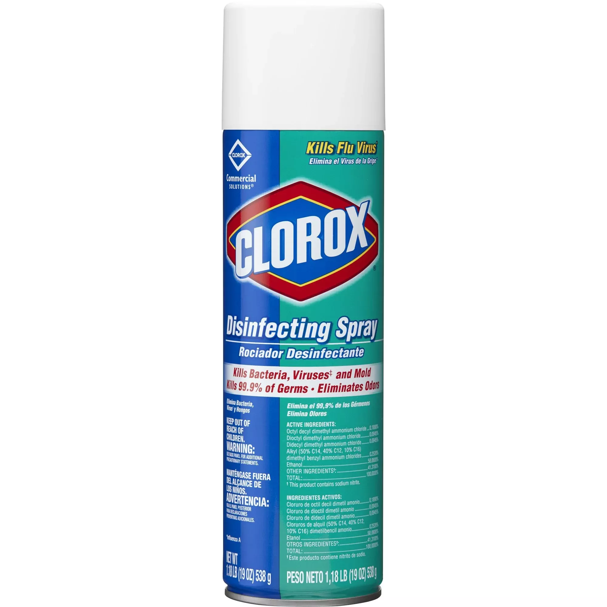 Clorox Surface Disinfectant Spray, 19 oz Aerosol Can, 1 Case of 12