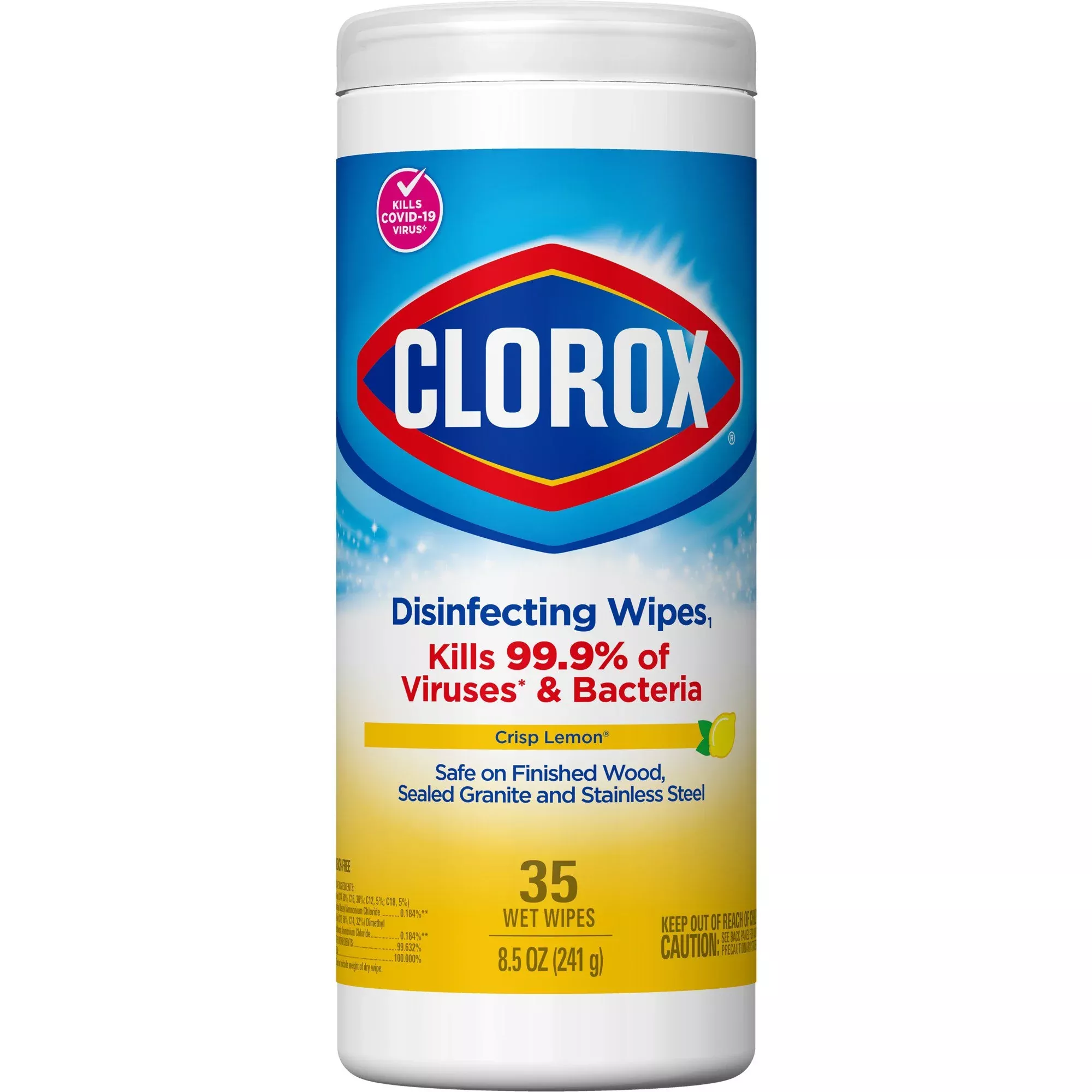 Clorox Surface Disinfectant Wipes, Small Canister, 1 Pack