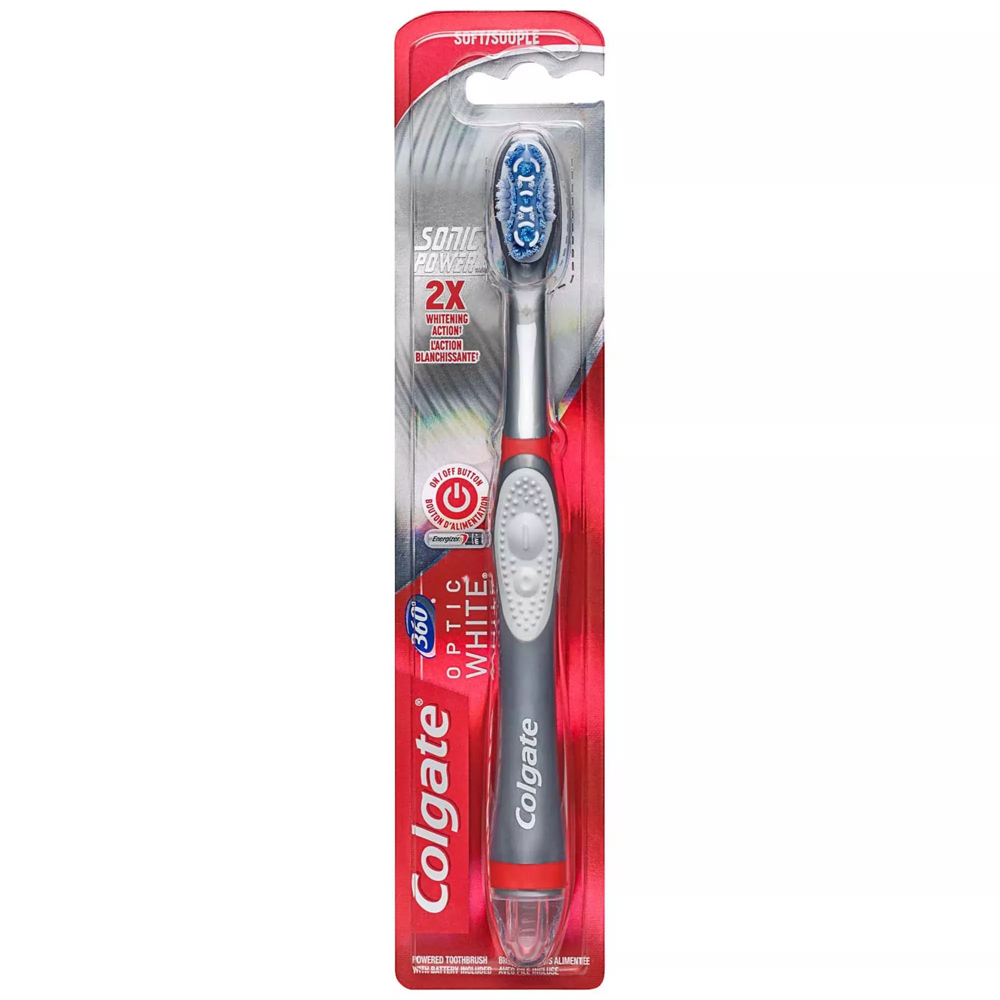 Colgate 360 Optic White Sonic Power Toothbrush, 1 Case of 12