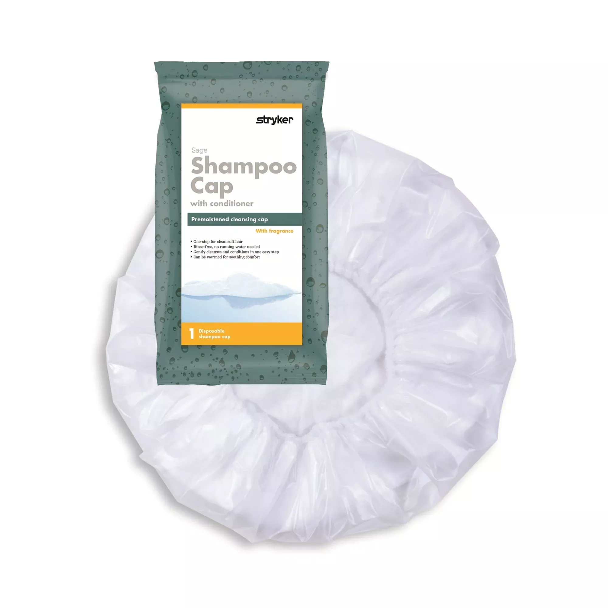 Comfort Rinse-Free Shampoo Cap, Powder Scent, 1 Case of 40