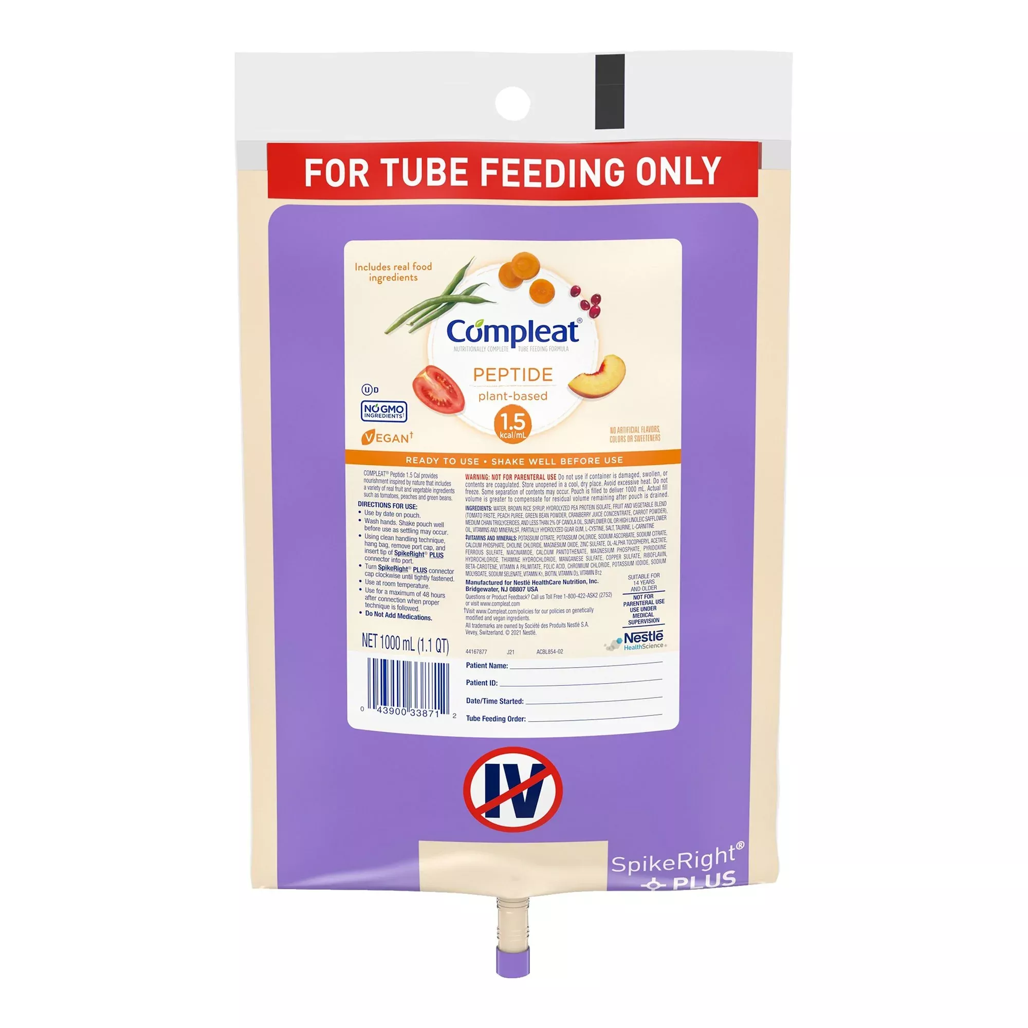 COMPLEAT PEPTIDE, SPIKERIGHT PLUS 1.5CAL 1000ML (6/CS)