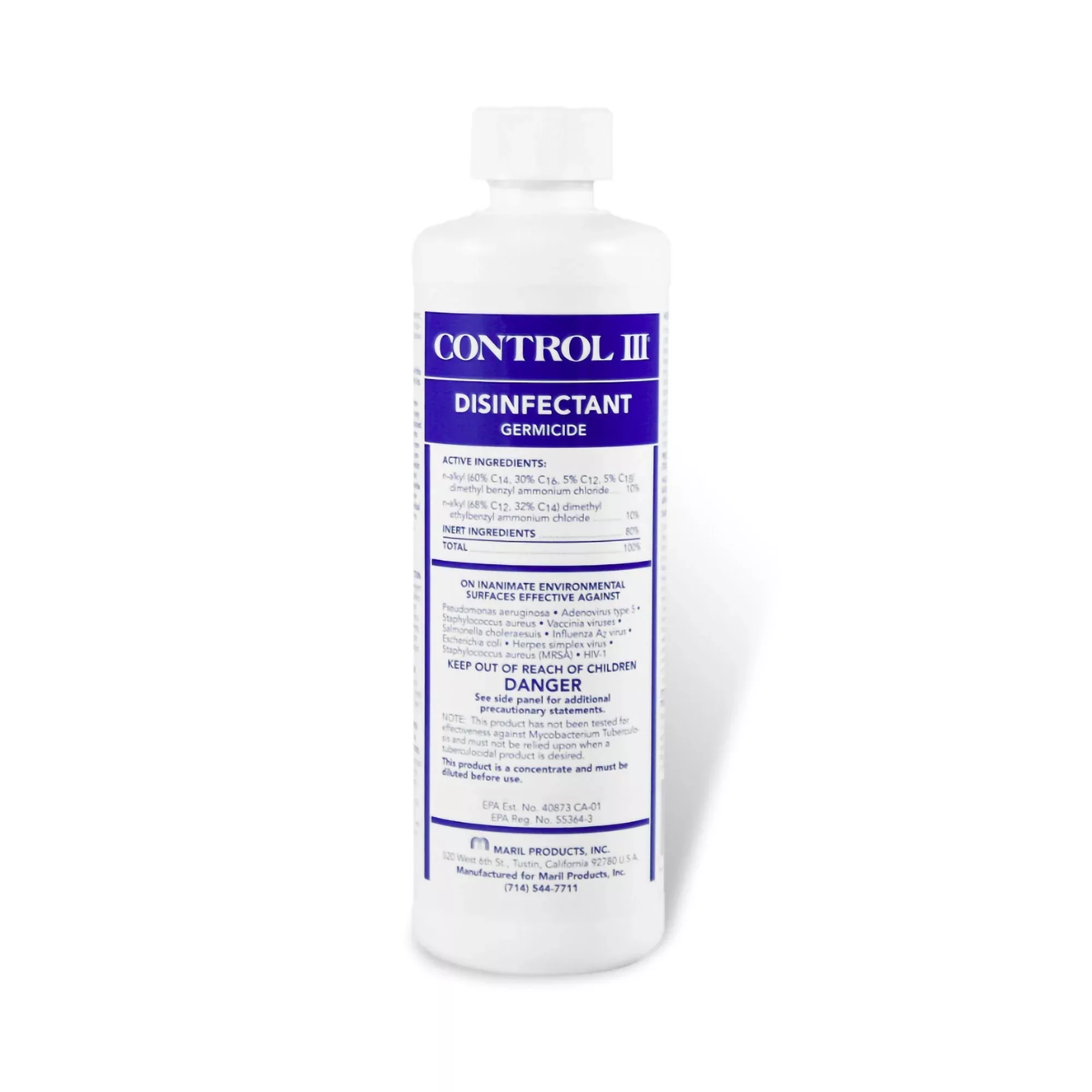 Control III Surface Disinfectant Cleaner, 1 Case of 12