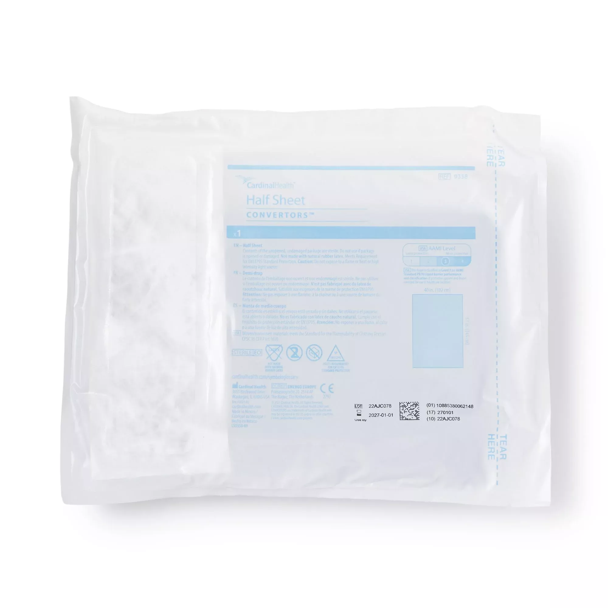 Converters Half General Purpose Drape, 40 x 57 Inch, 1 Each