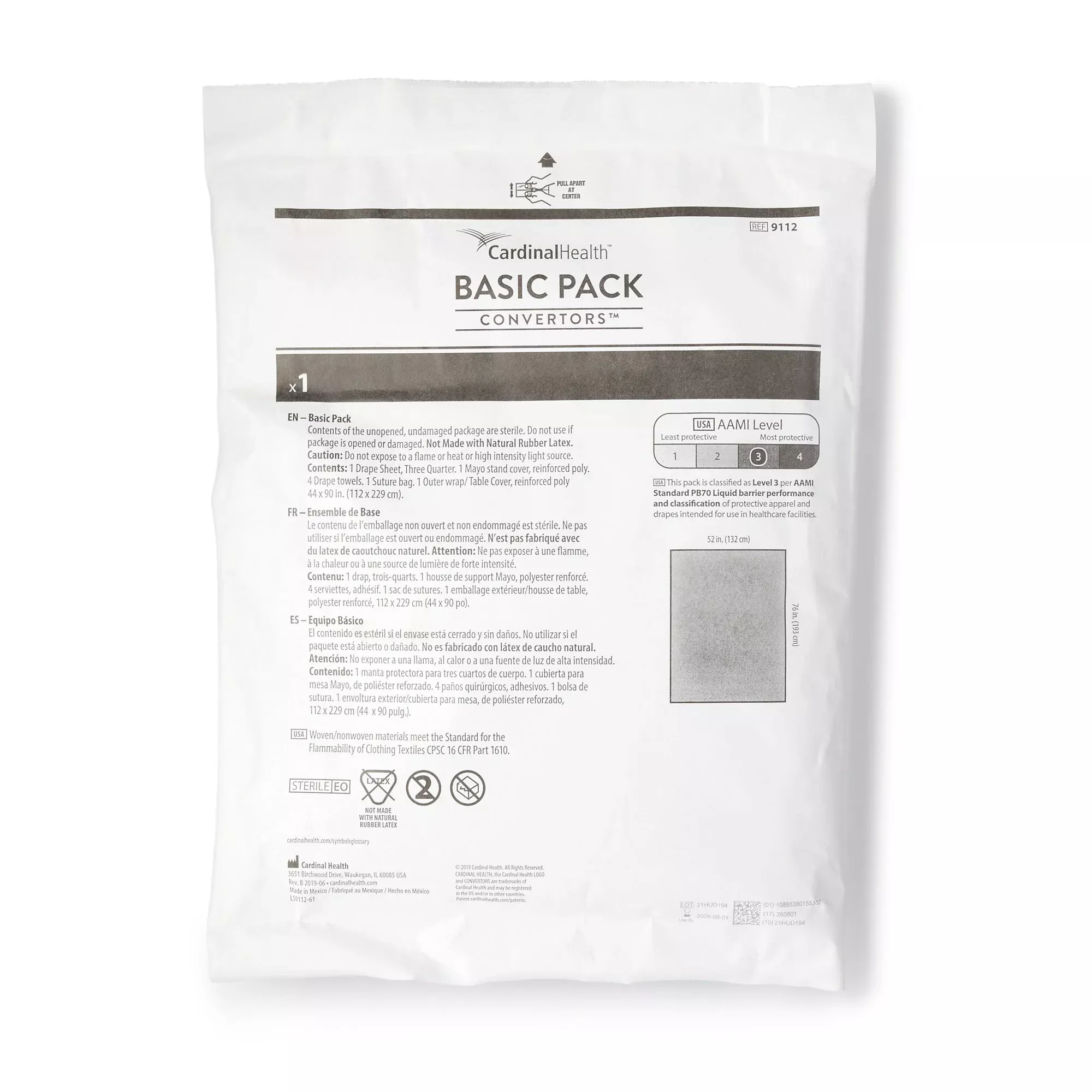 Convertors Tiburon General Purpose Drape Pack, 1 Case of 10