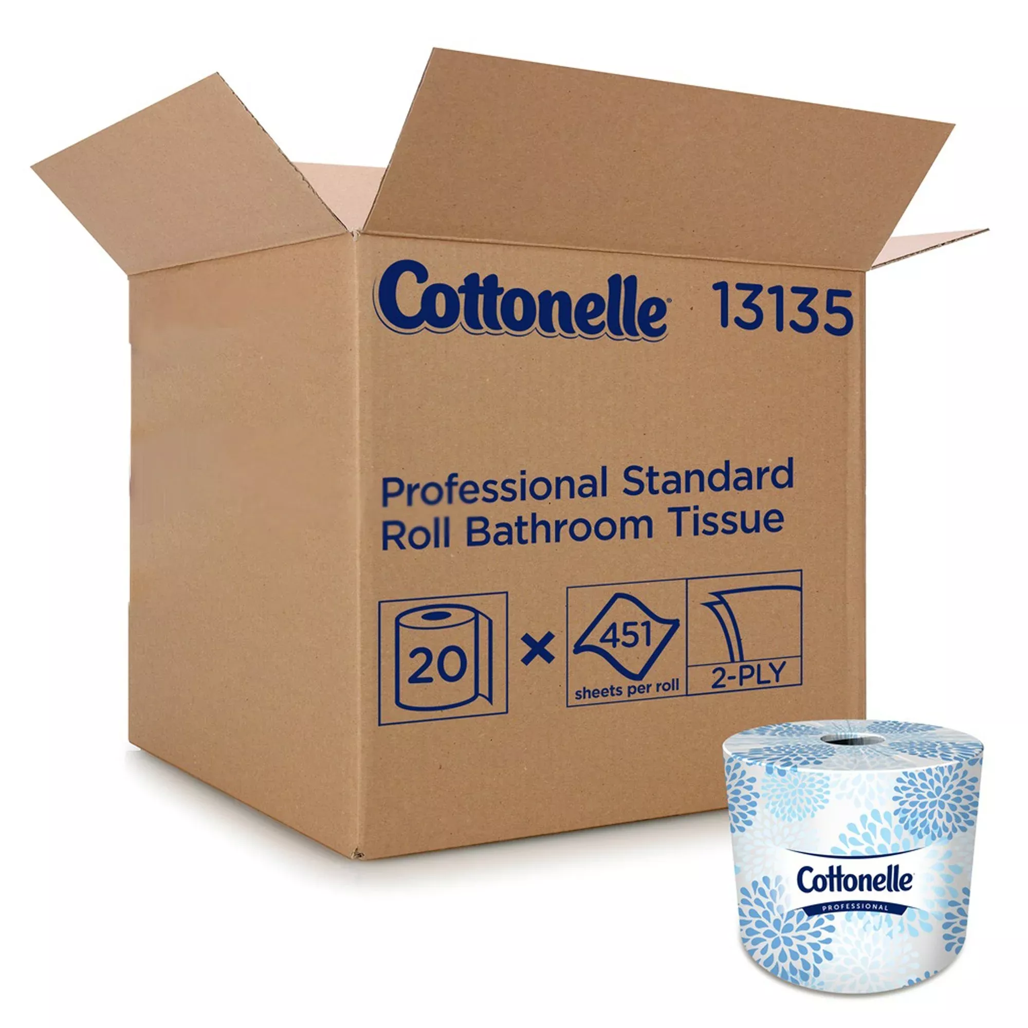 Cottonelle Professional Standard Roll Toilet Paper, 1 Case of 20
