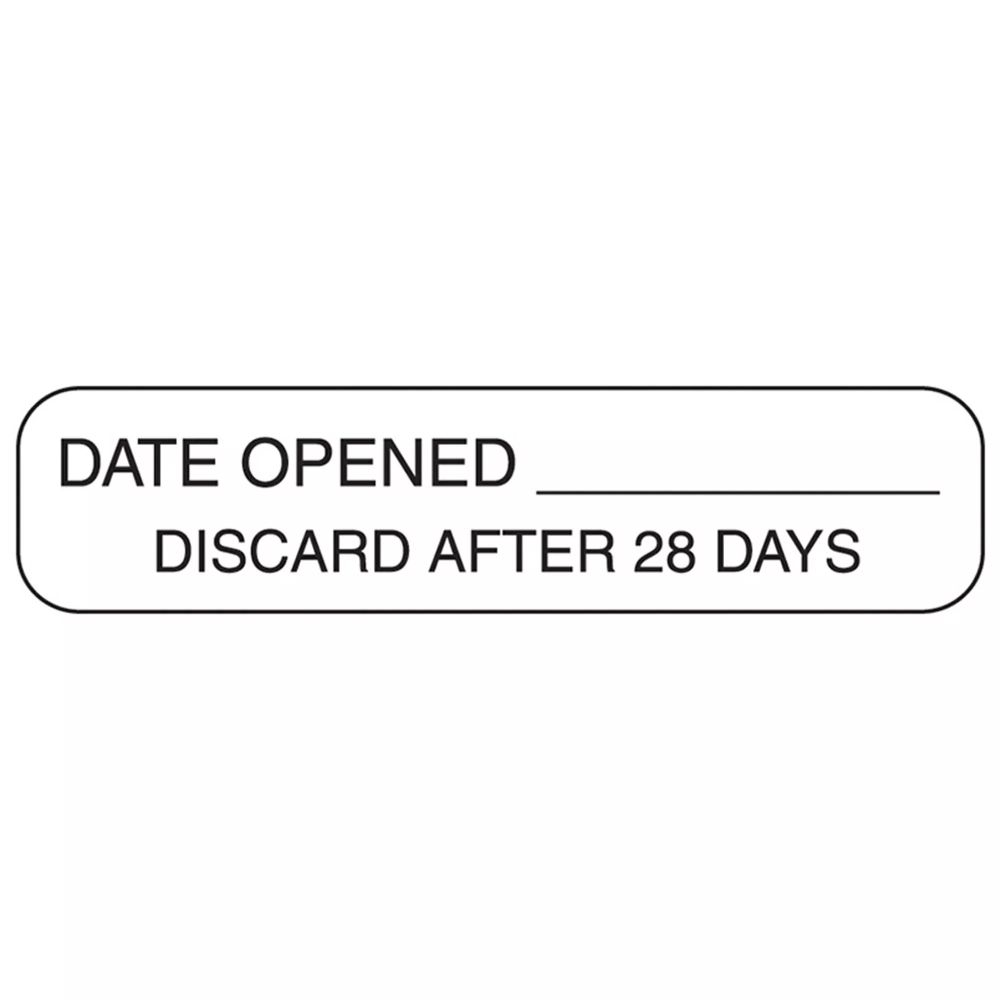 Date Opened Discard After 28 Days Labels, 3/8 x 1-5/8 Inch, 1 Pack
