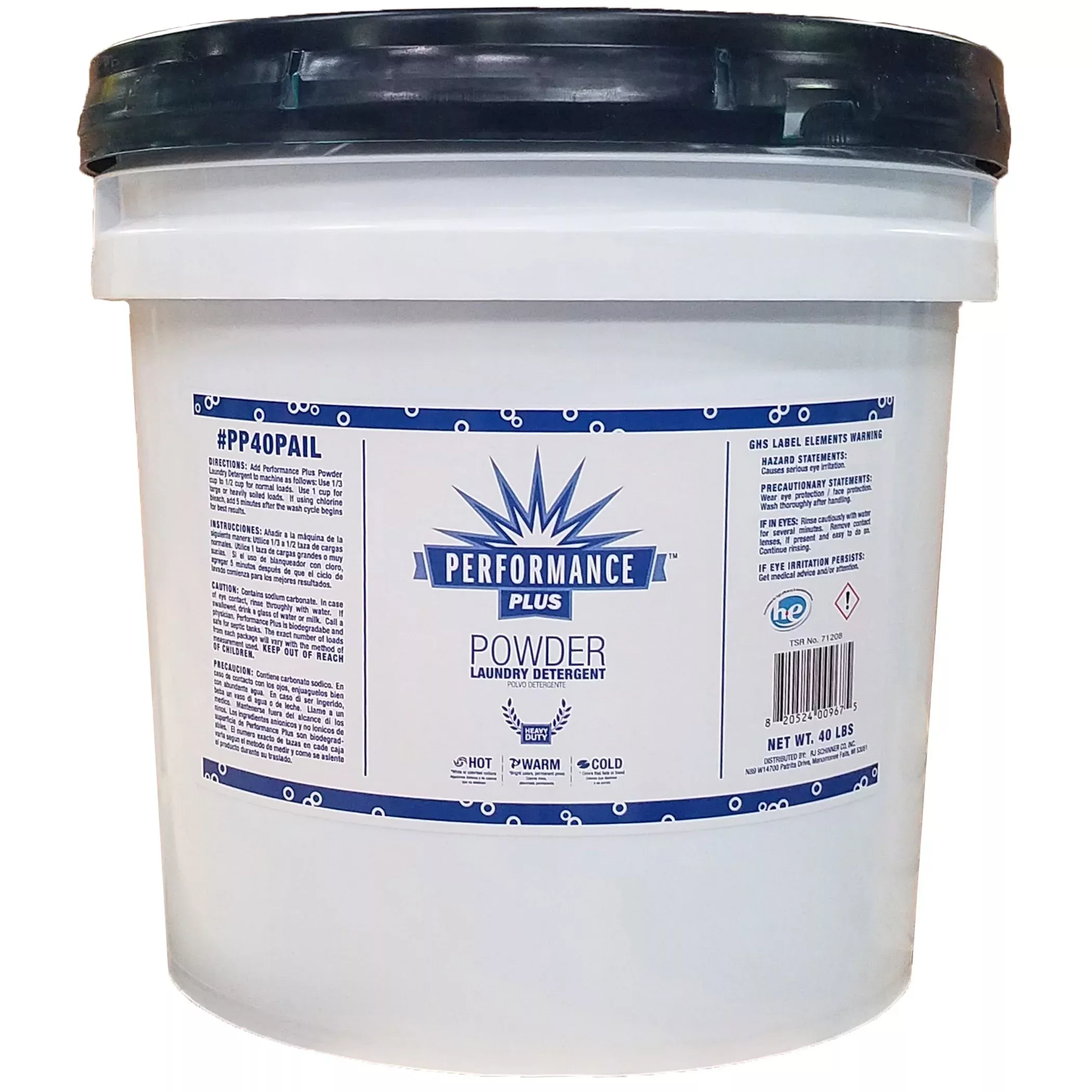 DETERGENT, LAUNDRY HIGH EFFICIENCY POWDER PAIL 40LB