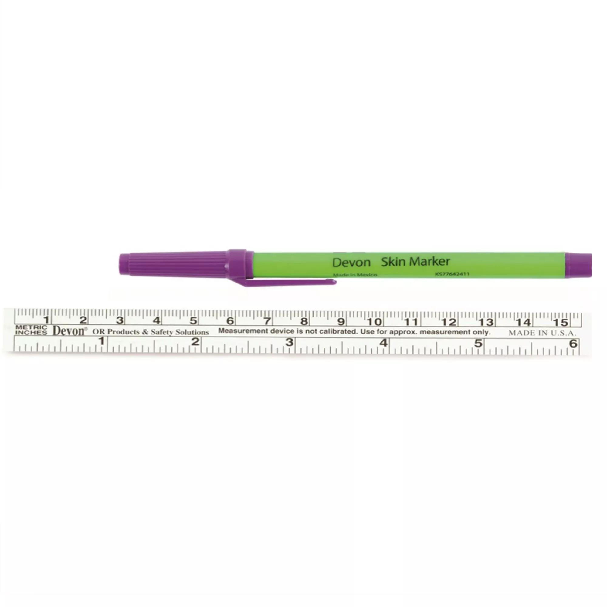 Devon™ Surgical Skin Marker, Regular Tip with Ruler, 1 Box of 25