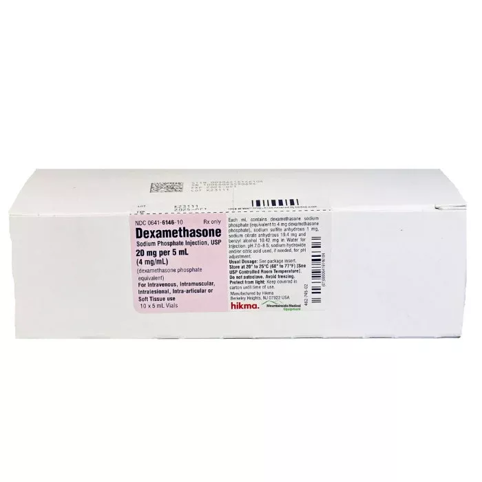 Dexamethasone Injection 20 mg Per 5 mL Multiple-Dose Vials 5 mL x 10/Pack (RX)