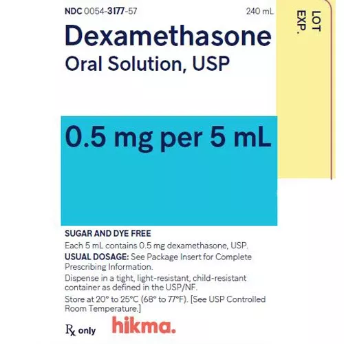 Dexamethasone Oral Solution 0.5 mg/5 mL by Hikma 500 mL (RX)