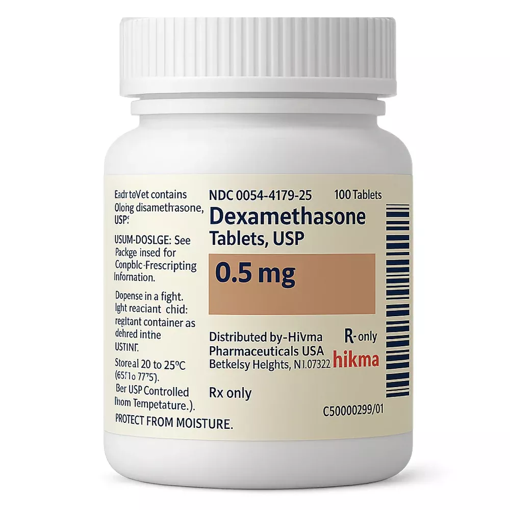 Dexamethasone Tablets 0.5 mg by Hikma 100/Bottle (RX)