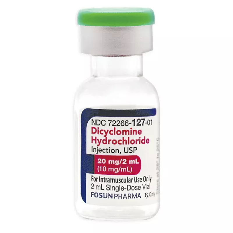 Dicyclomine Hydrochloride Injection 20 mg/2 mL SIngle Dose Vials 2 mL x 5/Box (RX)