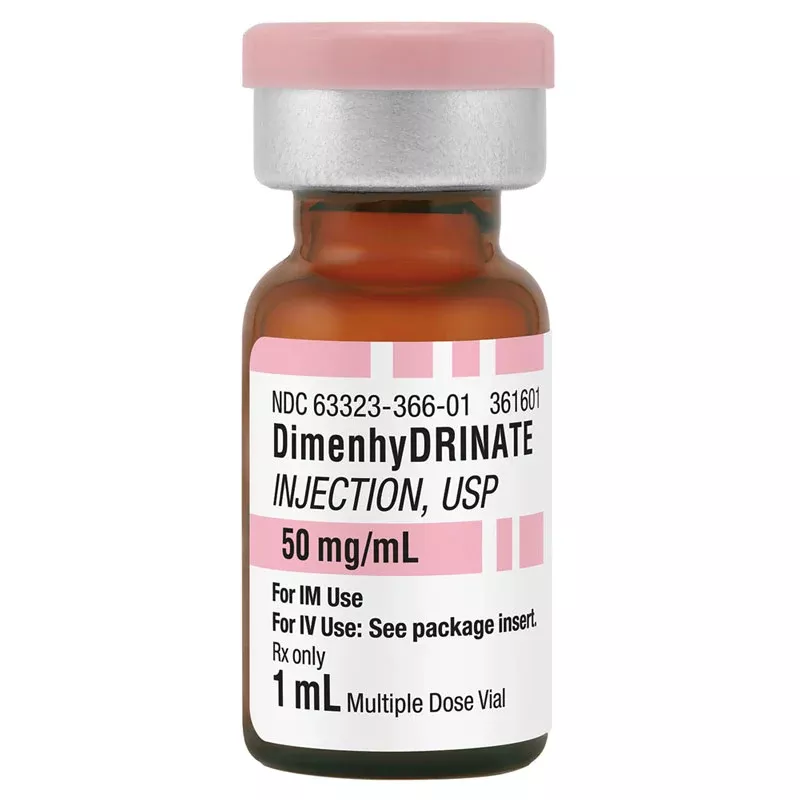 Dimenhydrinate Injection 50 mg/mL Multiple Dose Vials 1 mL x 25/Tray