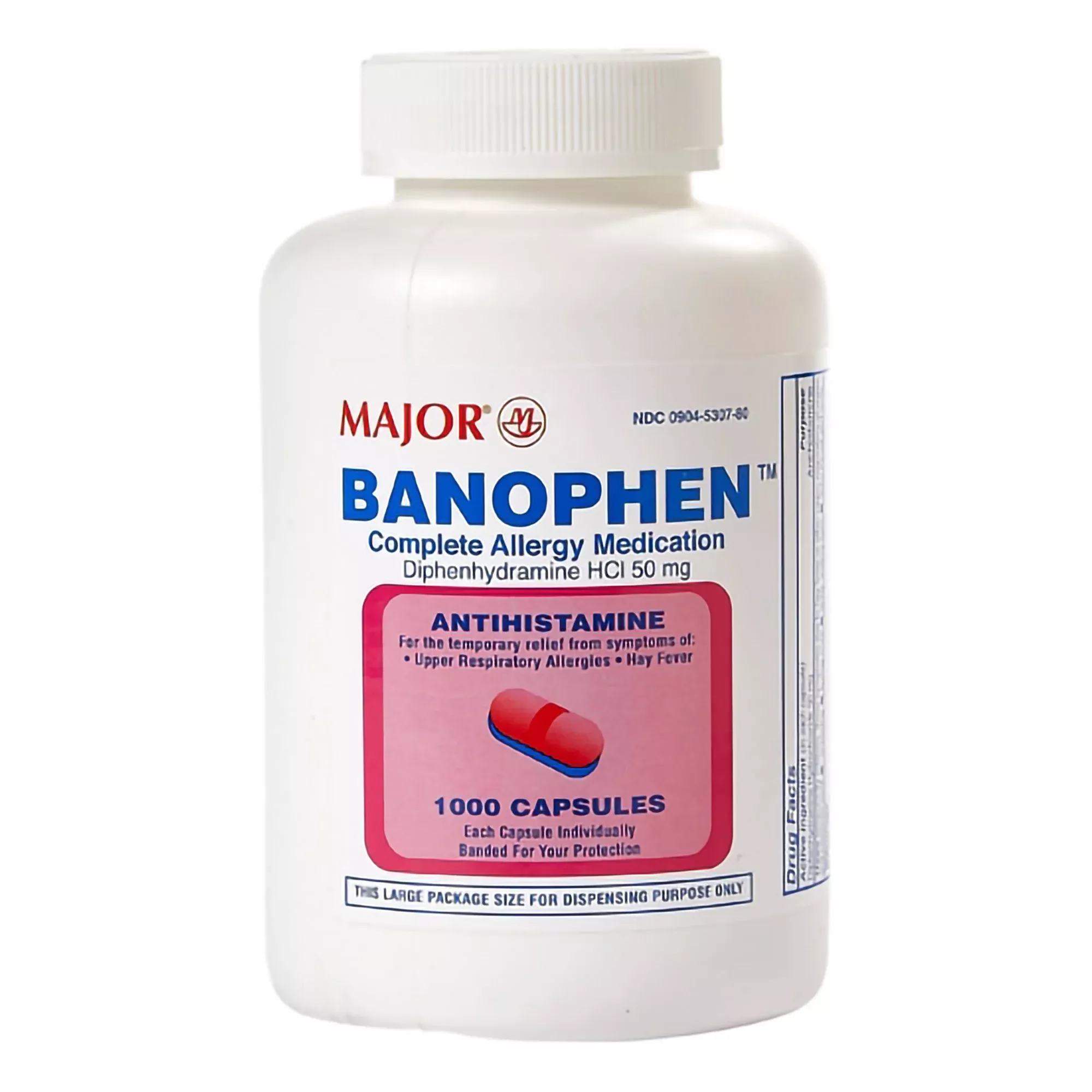 DIPHENHYDRAMINE HCL, CAP 50MG (1000/BT)