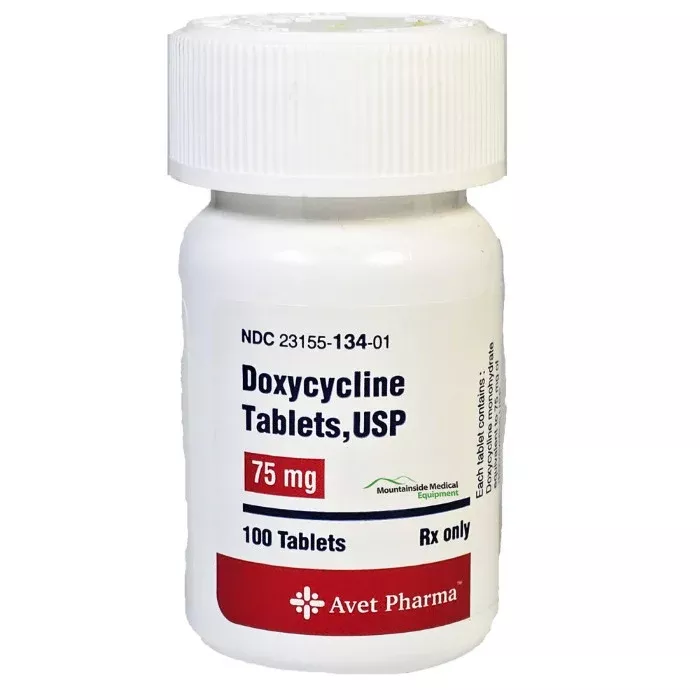 Doxycycline Tablets 75 mg by Avet Pharma 100 Count (RX)