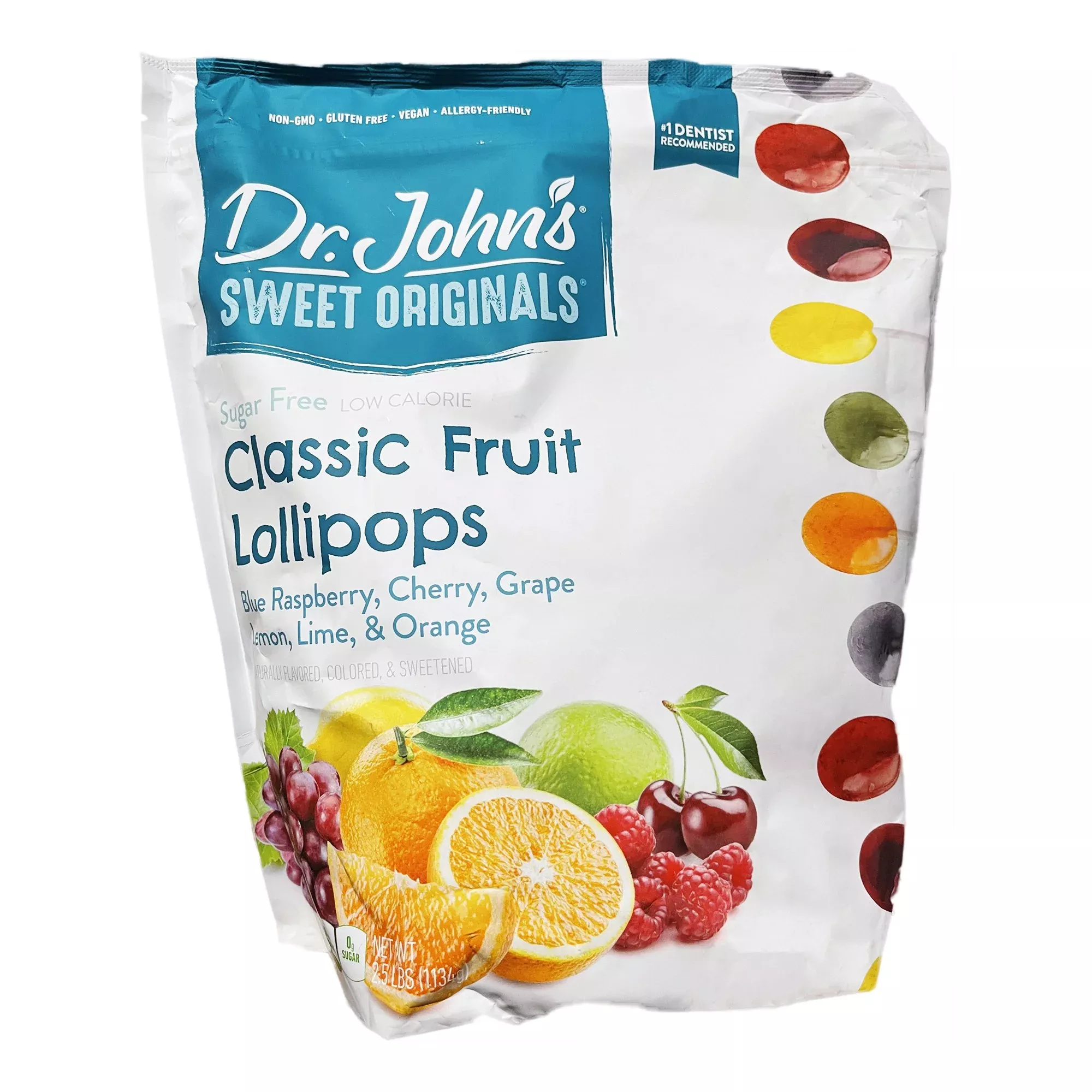 Dr. John's Candies Sugar-Free Lollipop, 1 Bag of 132