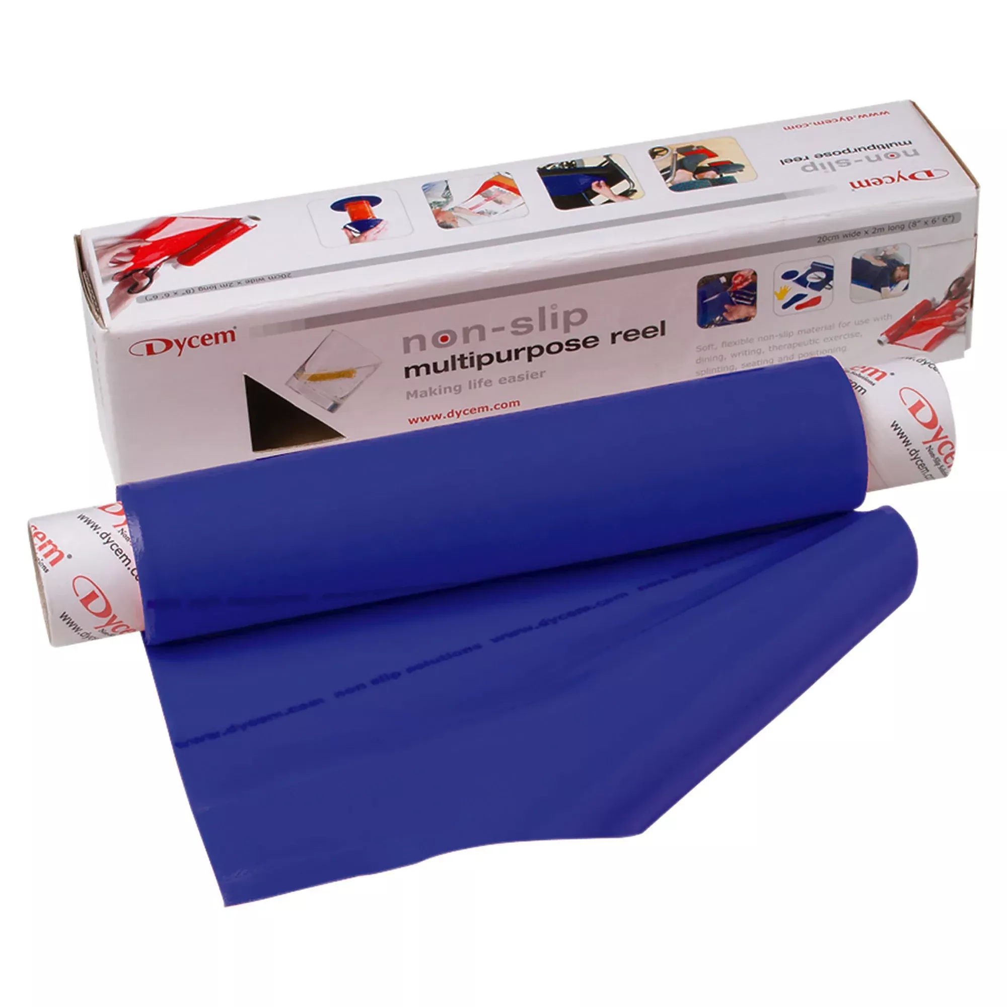 Dycem Non-Slip Material Roll, Blue, 8 Inch x 6½ Foot, 1 Roll