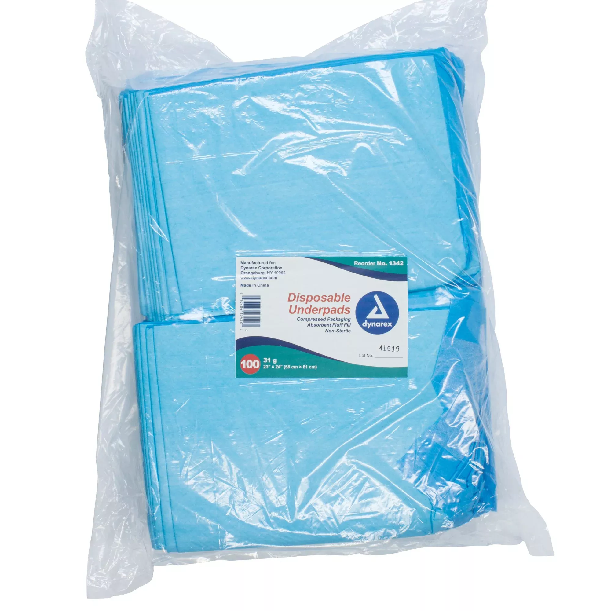 Dynarex Absorbent Fluff Fill Underpad, 23 x 24 Inch, 1 Case of 200
