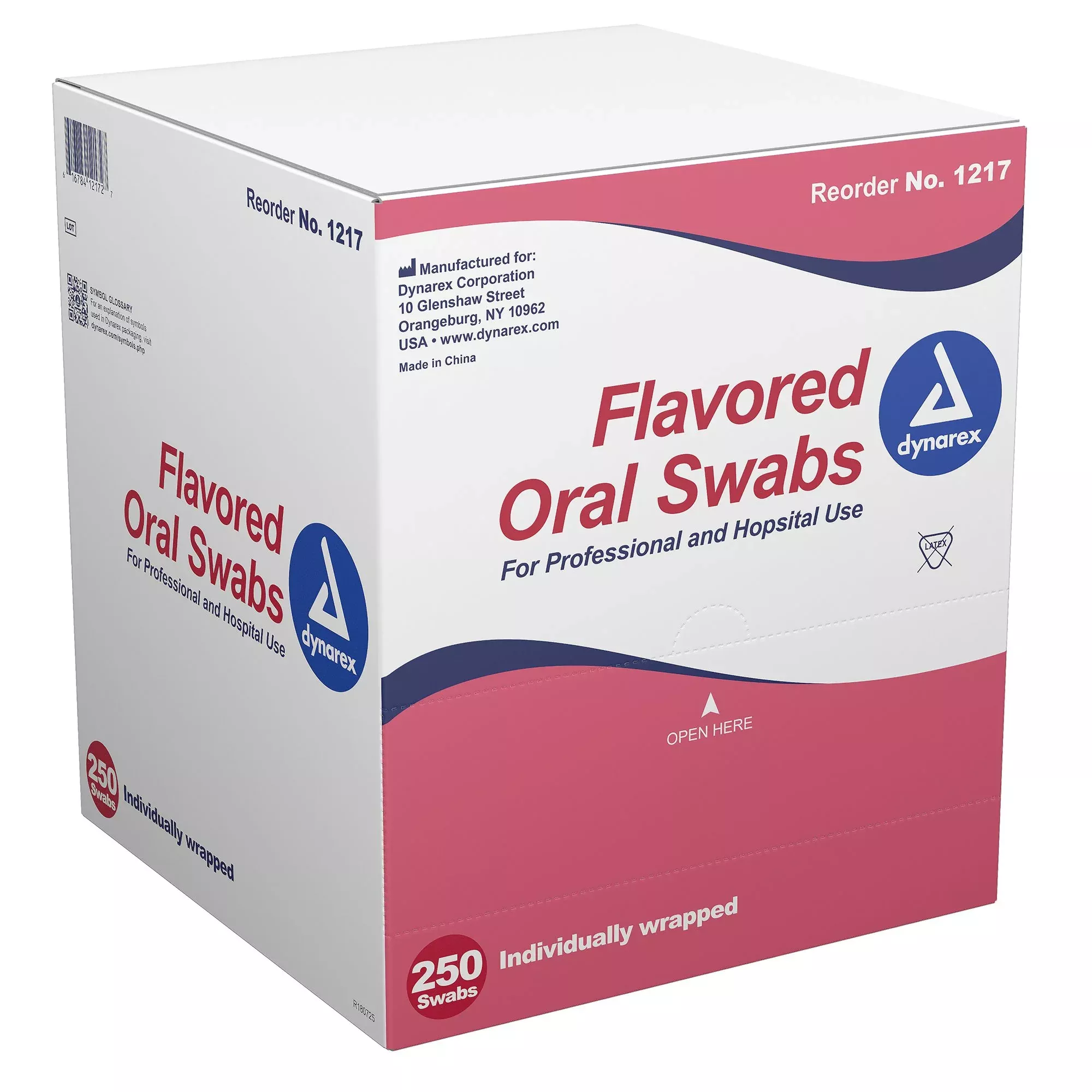 dynarex Oral Swabsticks with Dentrifice, 1 Case of 1000
