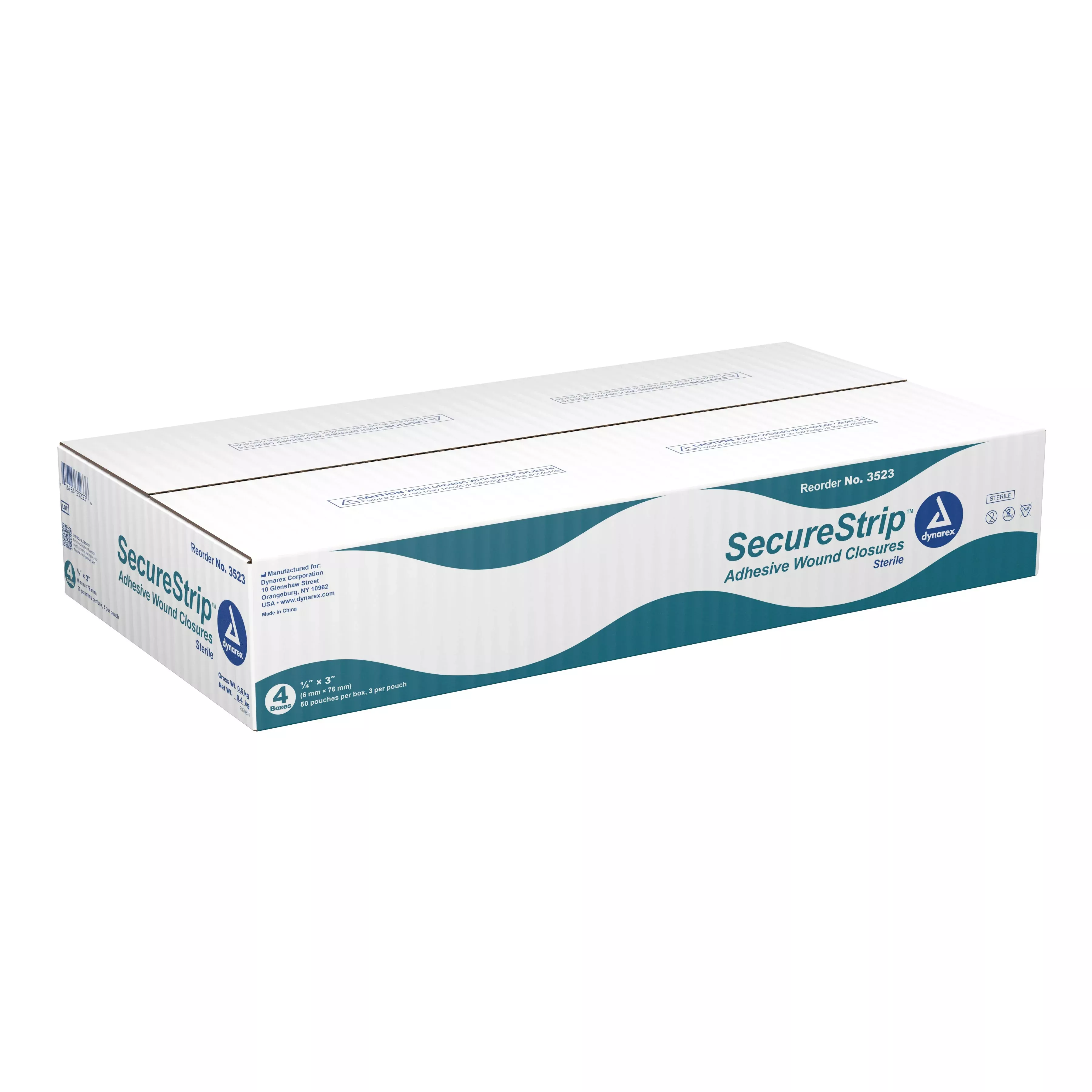 dynarex Secure Strip™ Adhesive Wound Closure Strip, ¼ by 3 Inches, 1 Pack