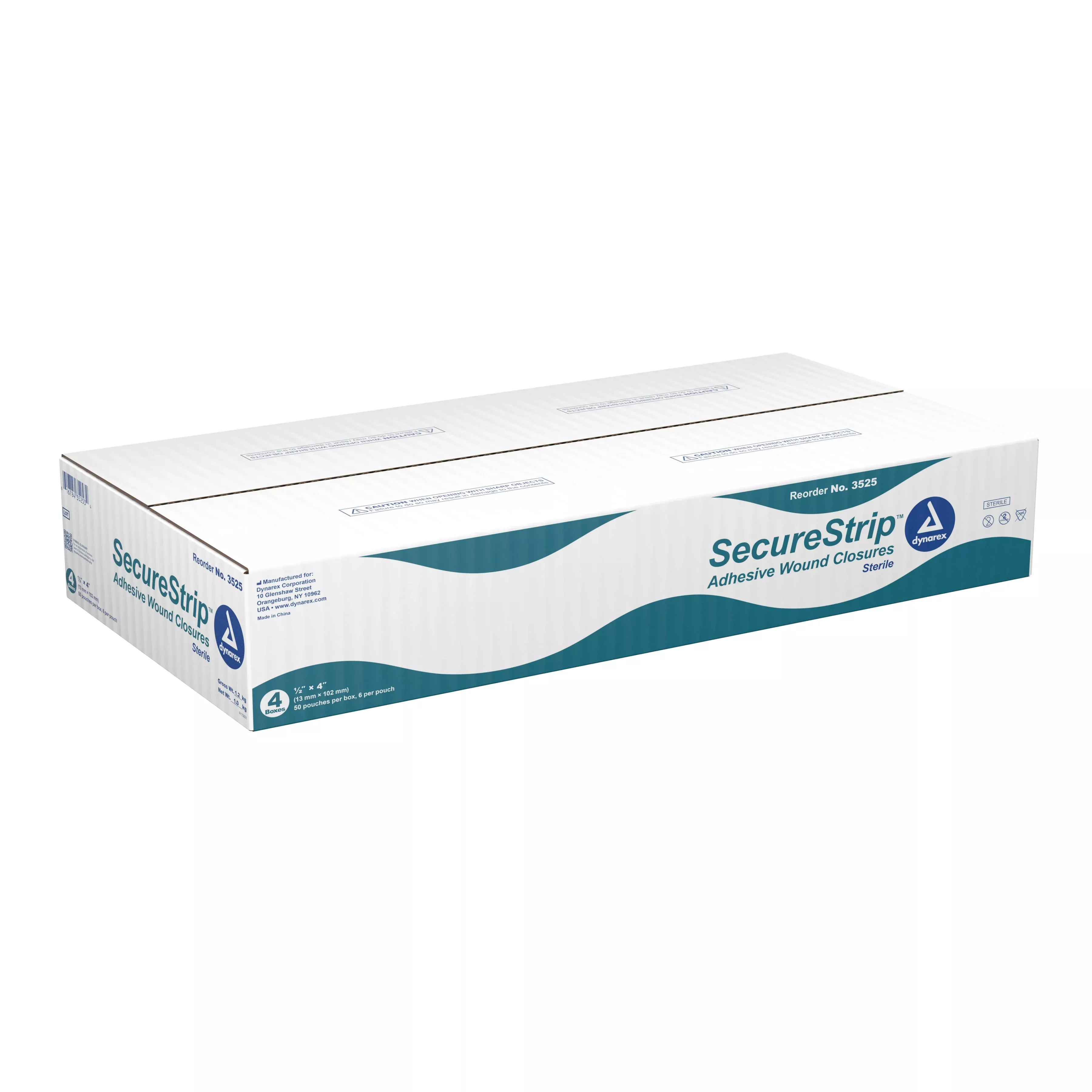 dynarex Secure Strip™ Adhesive Wound Closure Strip, ½ by 4 Inches, 1 Pack