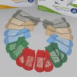 Dynarex Single Tread Slipper Socks, Large, 1 Case of 48