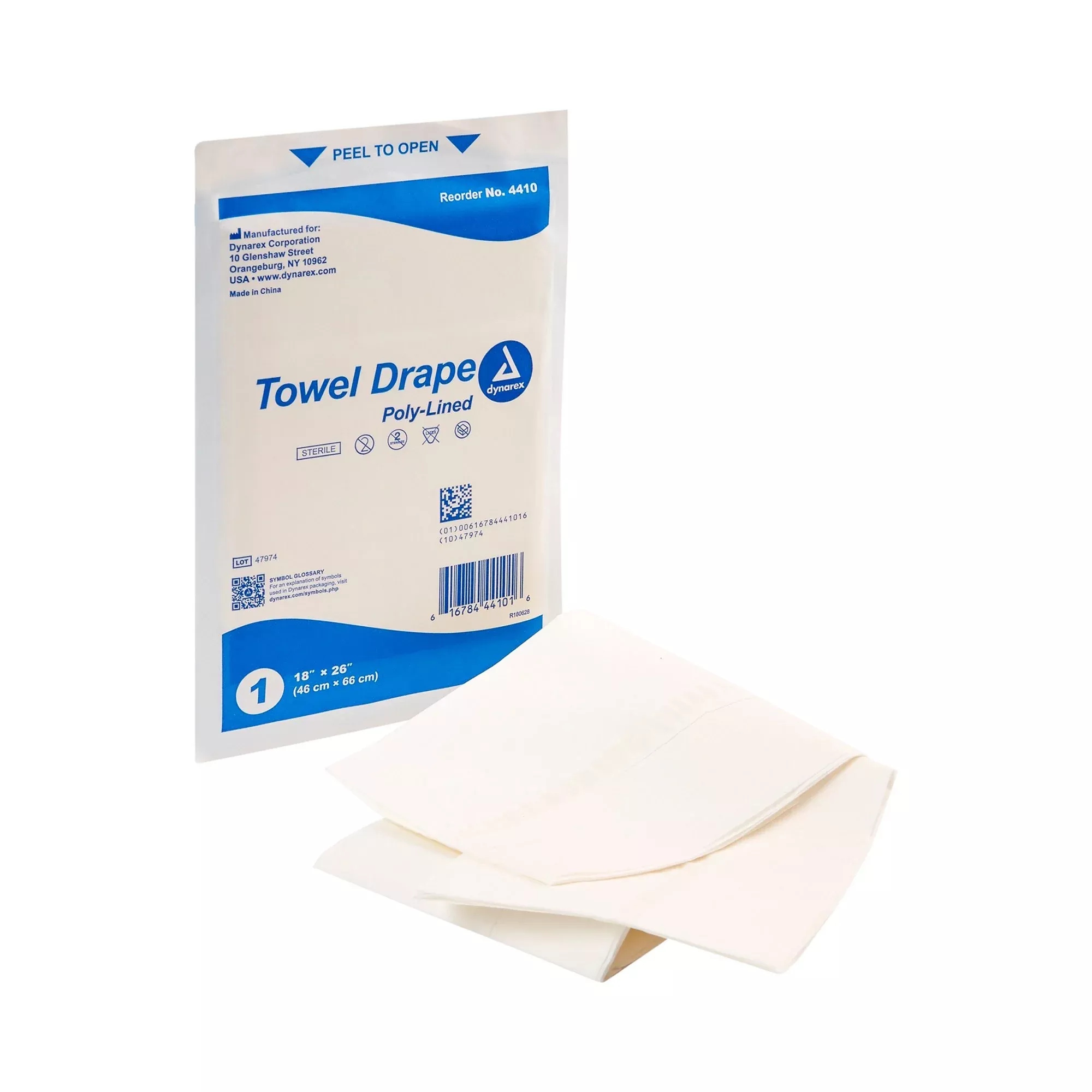 dynarex Sterile Towel General Purpose Drape, 18 x 26 Inch, 1 Case of 300